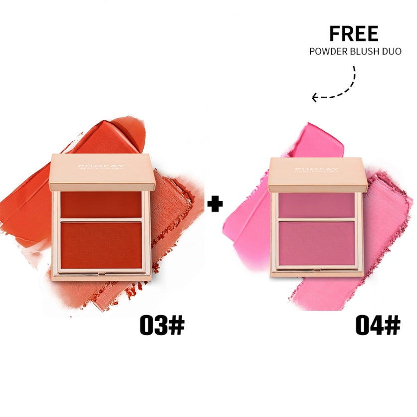 PHOFAY Double-Take Cream & Powder Blush Duo - BuzzMart