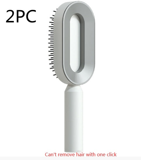 Self Cleaning Hair Brush For Women One-key Cleaning Hair Loss Airbag Massage Scalp Comb Anti-Static Hairbrush - BuzzMart