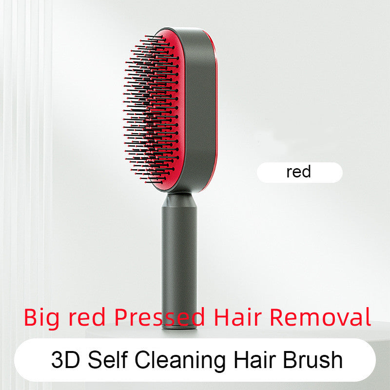 Self Cleaning Hair Brush For Women One-key Cleaning Hair Loss Airbag Massage Scalp Comb Anti-Static Hairbrush - BuzzMart