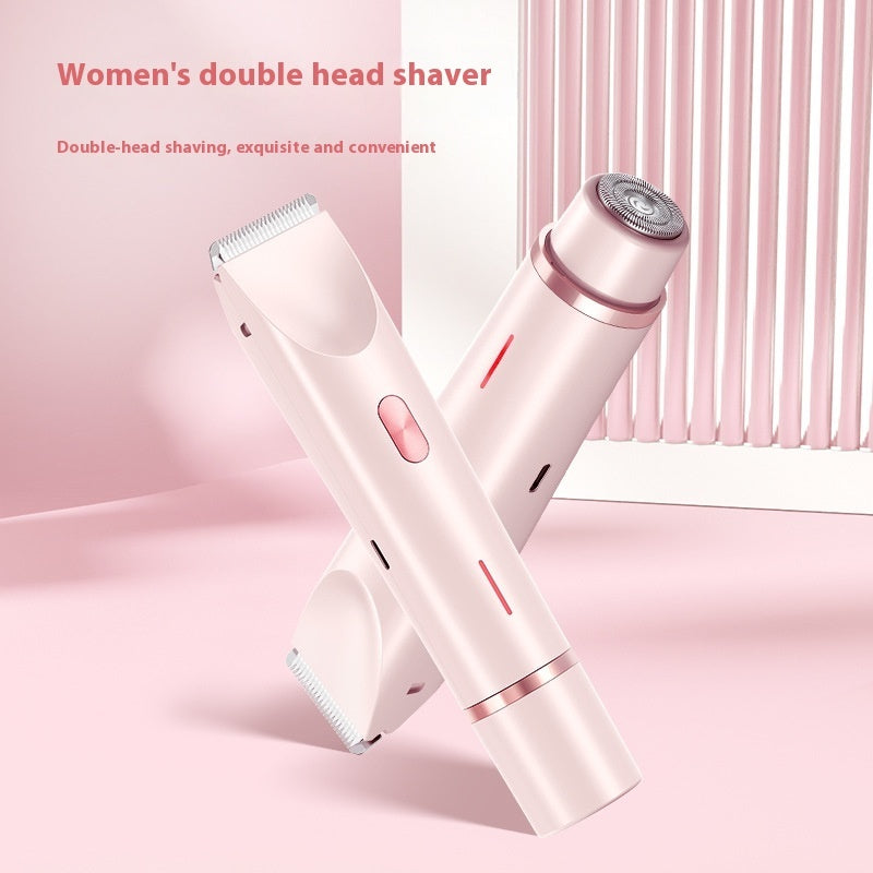 Portable women’s hair removal device with precision trimming blades.