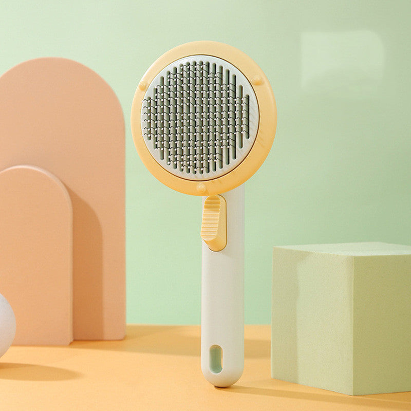 New Pet Cat Brush Hot Selling Hand-held Steel Wire Self-cleaning Comb Looper For Hair Removal - BuzzMart