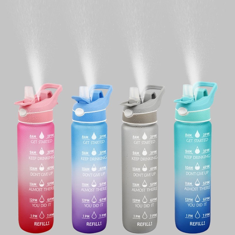 Water Bottle Scrub Bounce Cover Straw Space Cup Sports Water Bottle - BuzzMart