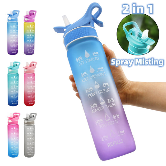 Water Bottle Scrub Bounce Cover Straw Space Cup Sports Water Bottle - BuzzMart