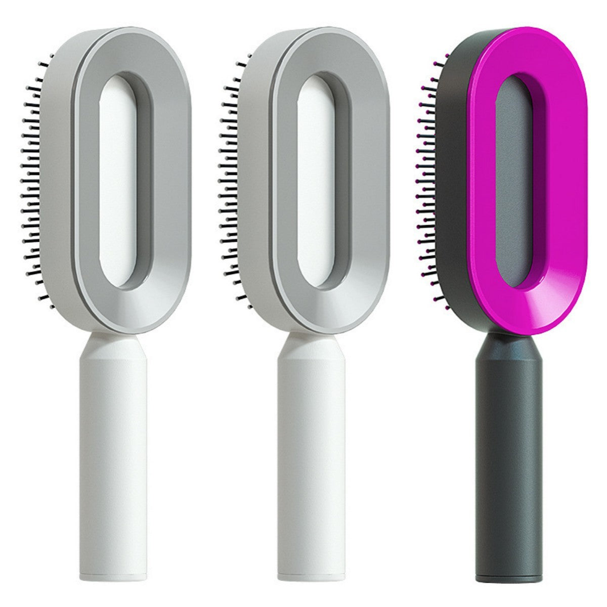 Self Cleaning Hair Brush For Women One-key Cleaning Hair Loss Airbag Massage Scalp Comb Anti-Static Hairbrush - BuzzMart
