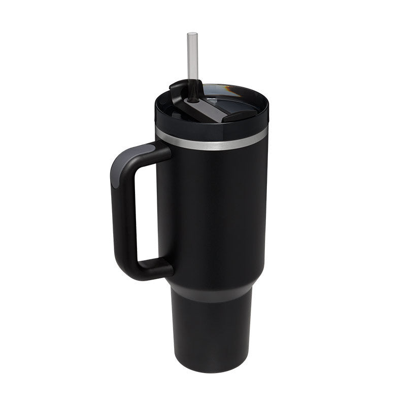40 Oz Tumbler With Handle Straw Insulated, Stainless Steel Spill Proof Vacuum Coffee Cup Tumbler With Lid Tapered Mug Gifts For Valentine Lover Suitable For Car Gym Office Travel - BuzzMart