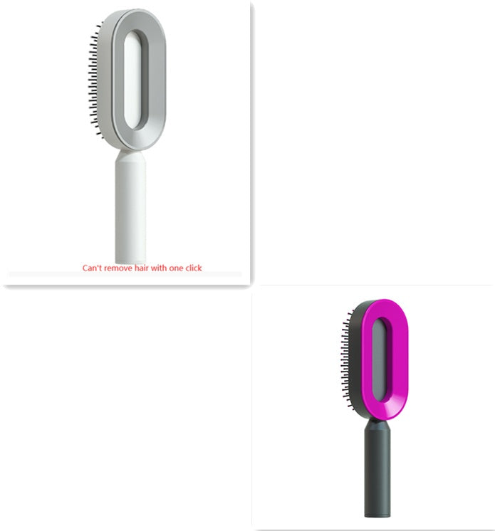 Self Cleaning Hair Brush For Women One-key Cleaning Hair Loss Airbag Massage Scalp Comb Anti-Static Hairbrush - BuzzMart