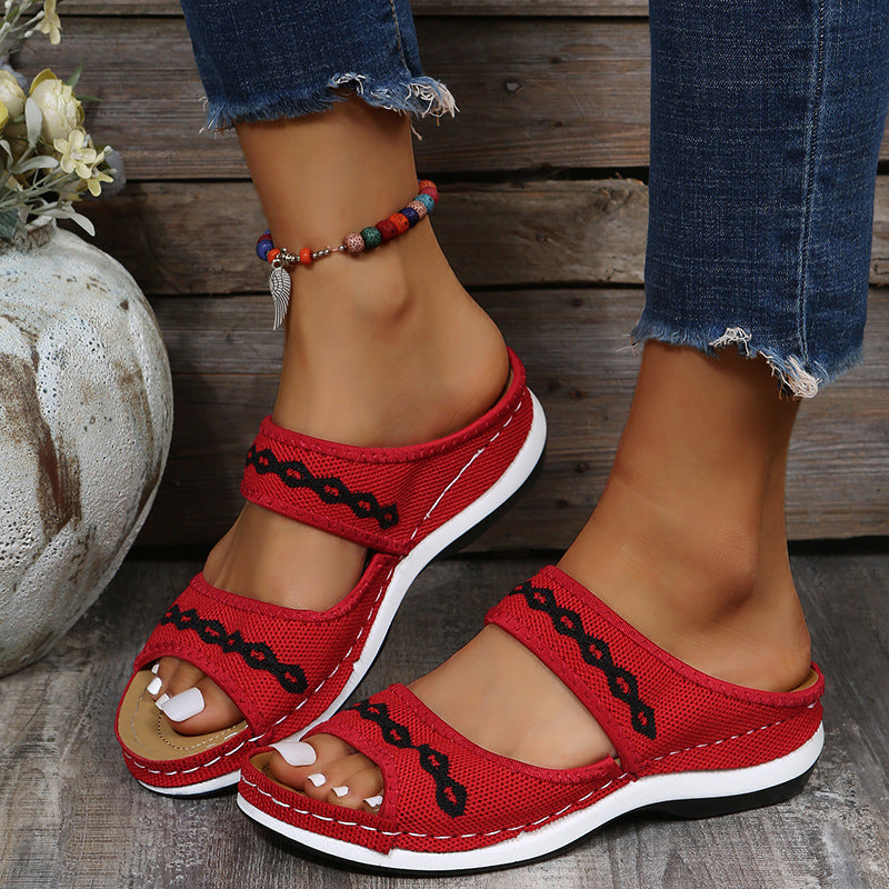 Women's Sandals Retro Wedge Slippers Outdoor Summer - BuzzMart