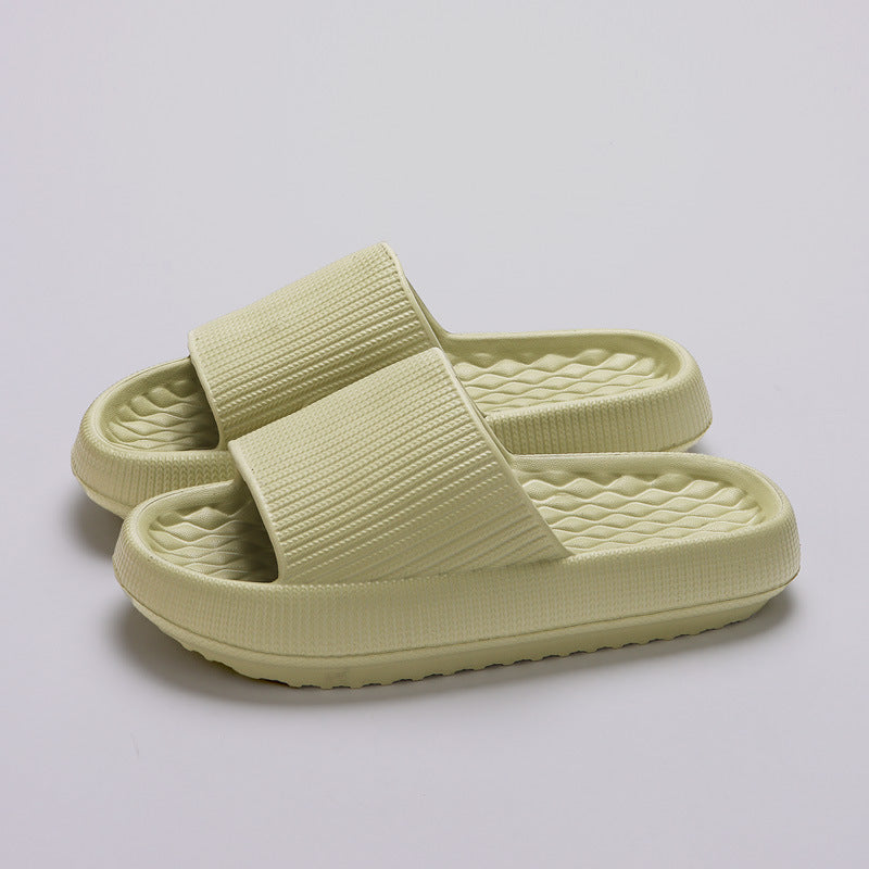 Summer EVA Slippers Solid Color Rhombus Stripe Anti-slip Slippers New Women's Home Shoes - BuzzMart