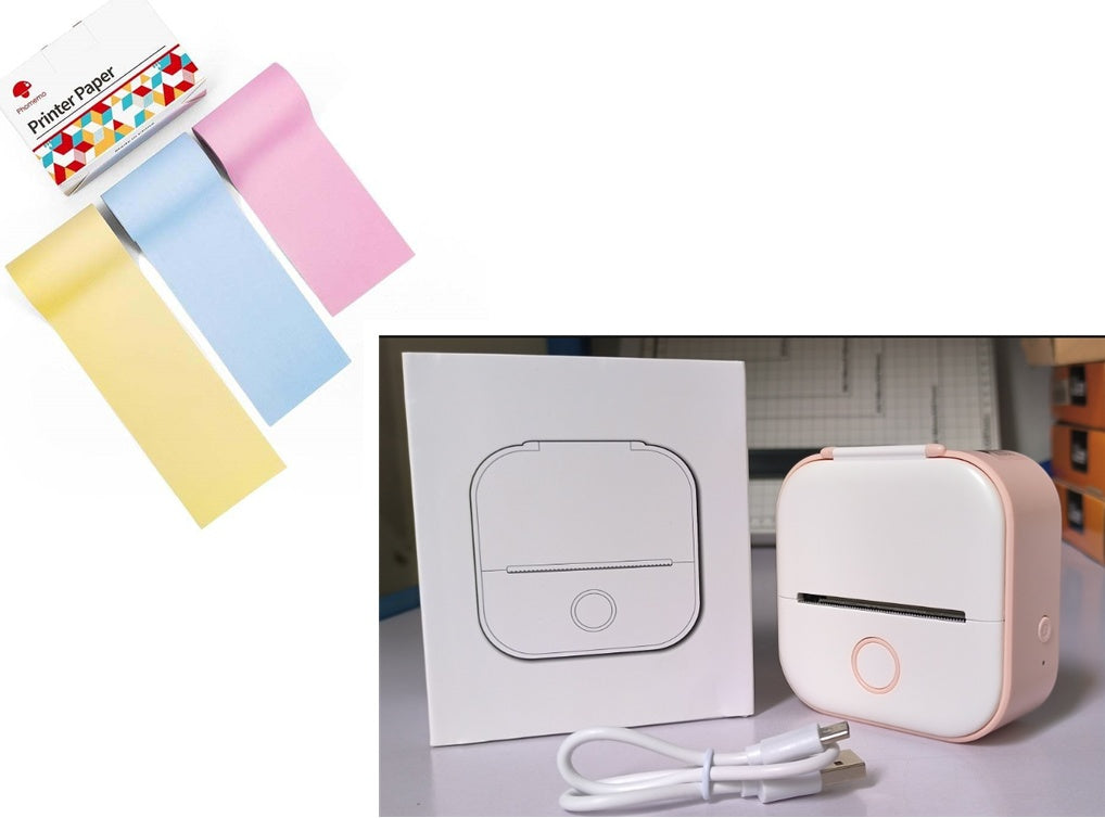 Portable Mini Thermal Label Printer Home Photo Printer Student Wrong Question Printer Bluetooth-compatible Mini Label Printer Price Tag - BuzzMart