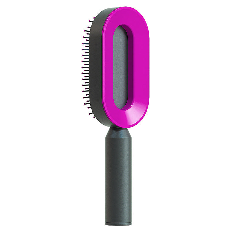 Self Cleaning Hair Brush For Women One-key Cleaning Hair Loss Airbag Massage Scalp Comb Anti-Static Hairbrush - BuzzMart