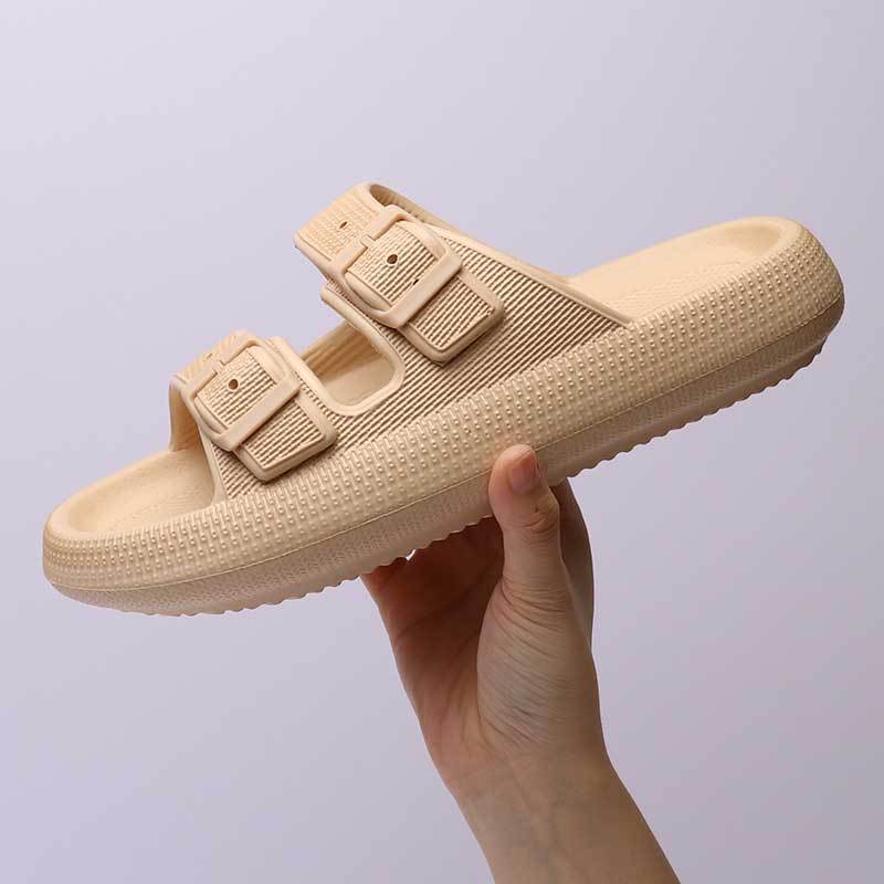Platform Slippers Women's Summer Buckle Home Shoes Fashion Outdoor Wear Soft Bottom Sandals - BuzzMart