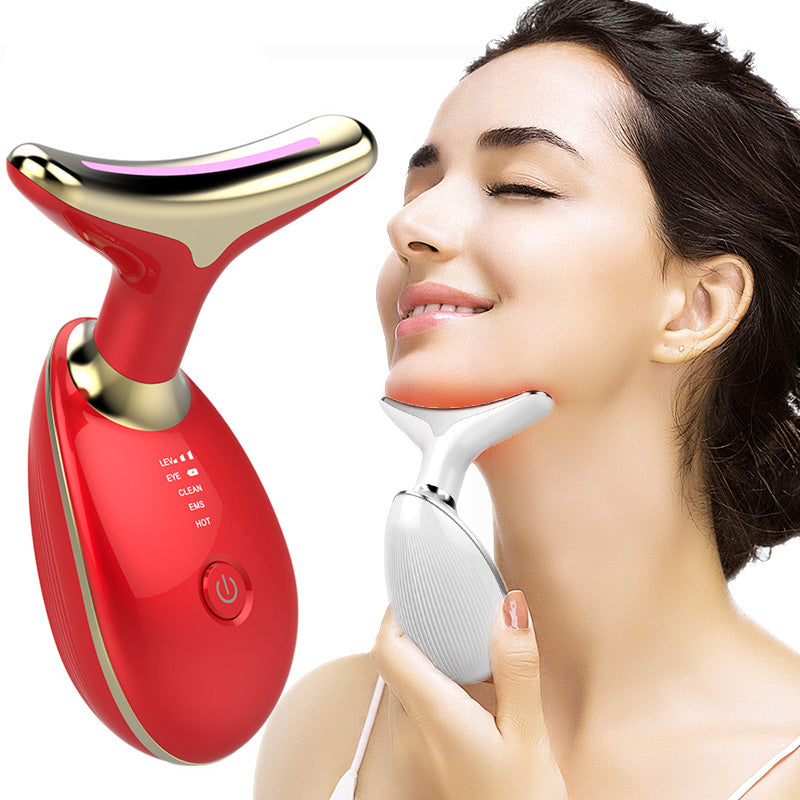 EMS Thermal Neck Lifting And Tighten Massager Electric Microcurrent Wrinkle Remover - BuzzMart